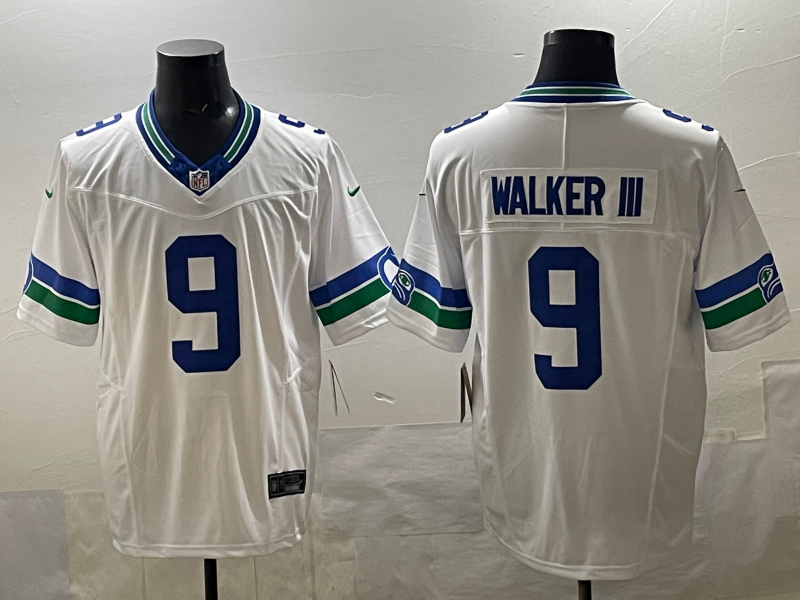 Men's Seattle Seahawks Kenneth Walker III #9 White Alternate Jersey